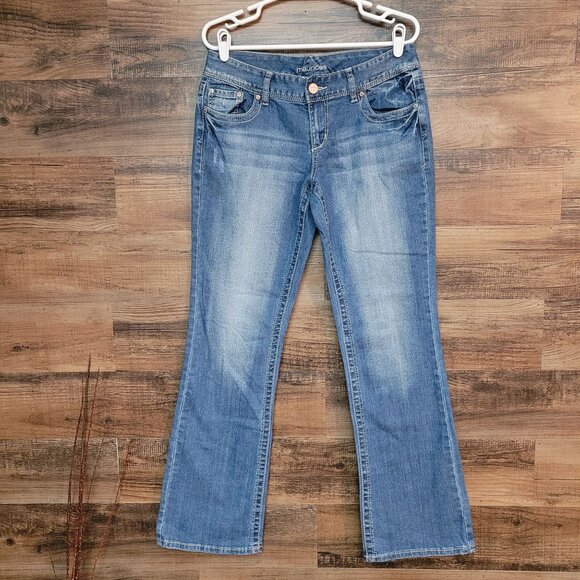 Maurices Jeans Size 10 R Low Rise Bootcut Thick Stitch Medium Light Wash NWOT - Picture 1 of 10